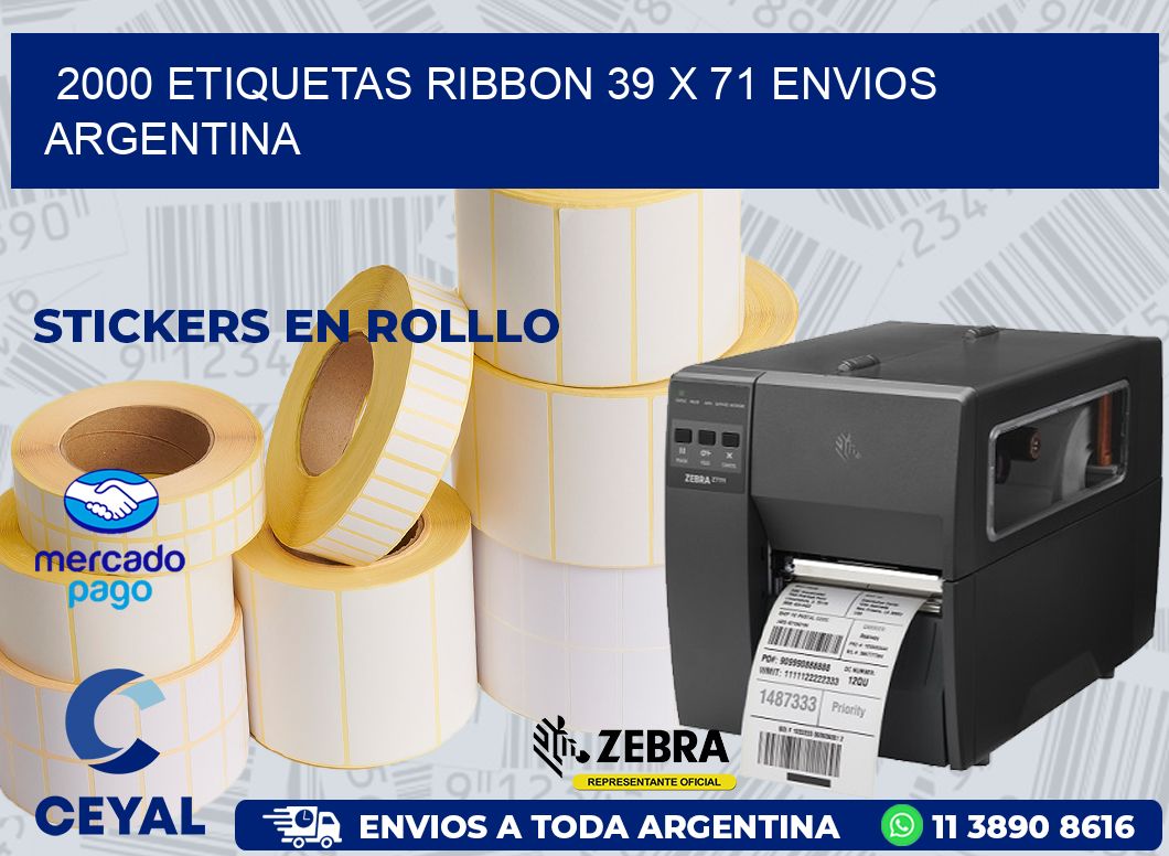 2000 ETIQUETAS RIBBON 39 x 71 ENVIOS ARGENTINA