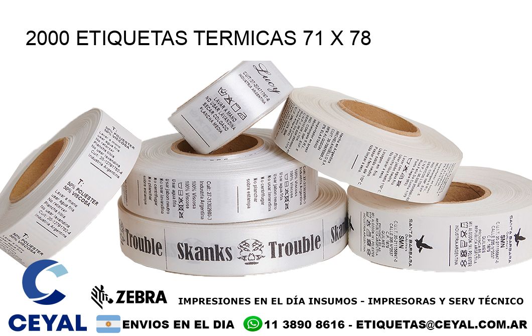 2000 ETIQUETAS TERMICAS 71 x 78