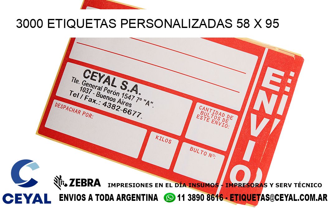 3000 ETIQUETAS PERSONALIZADAS 58 x 95