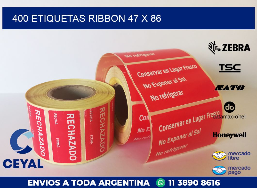 400 ETIQUETAS RIBBON 47 x 86