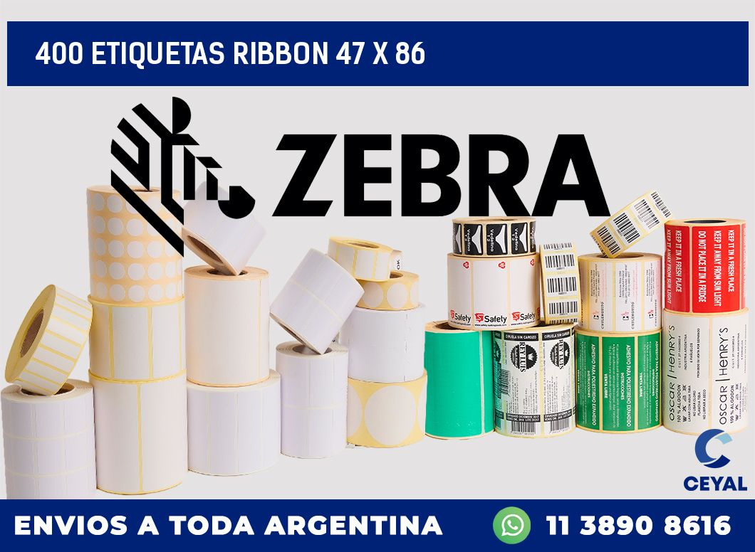 400 ETIQUETAS RIBBON 47 x 86