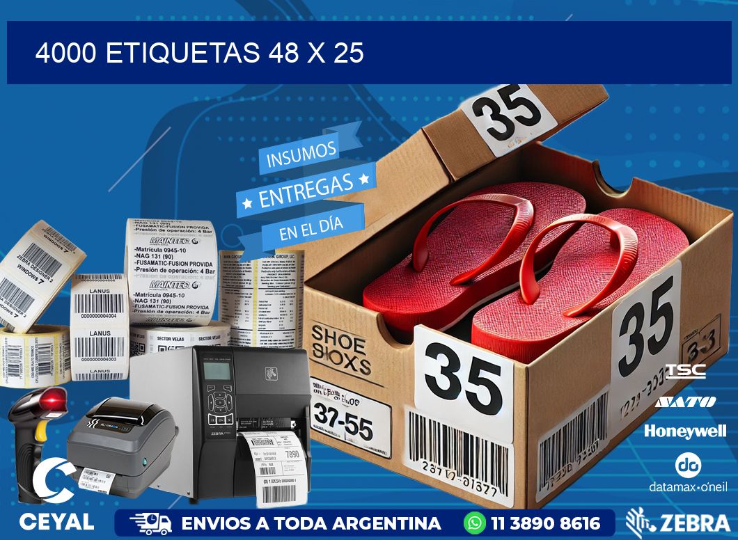 4000 ETIQUETAS 48 x 25