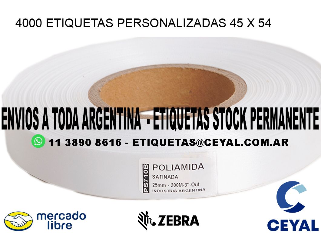 4000 ETIQUETAS PERSONALIZADAS 45 x 54