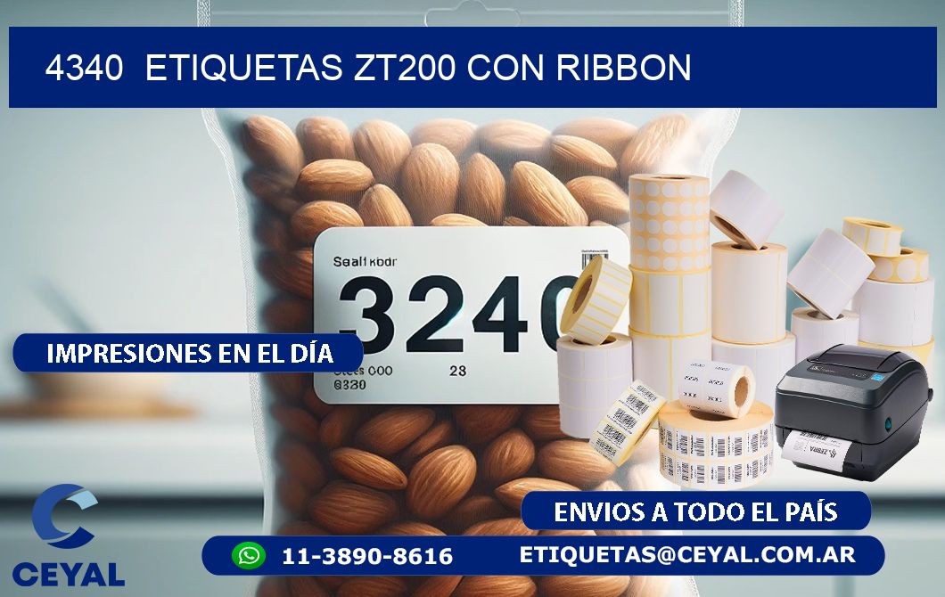 4340  ETIQUETAS ZT200 CON RIBBON