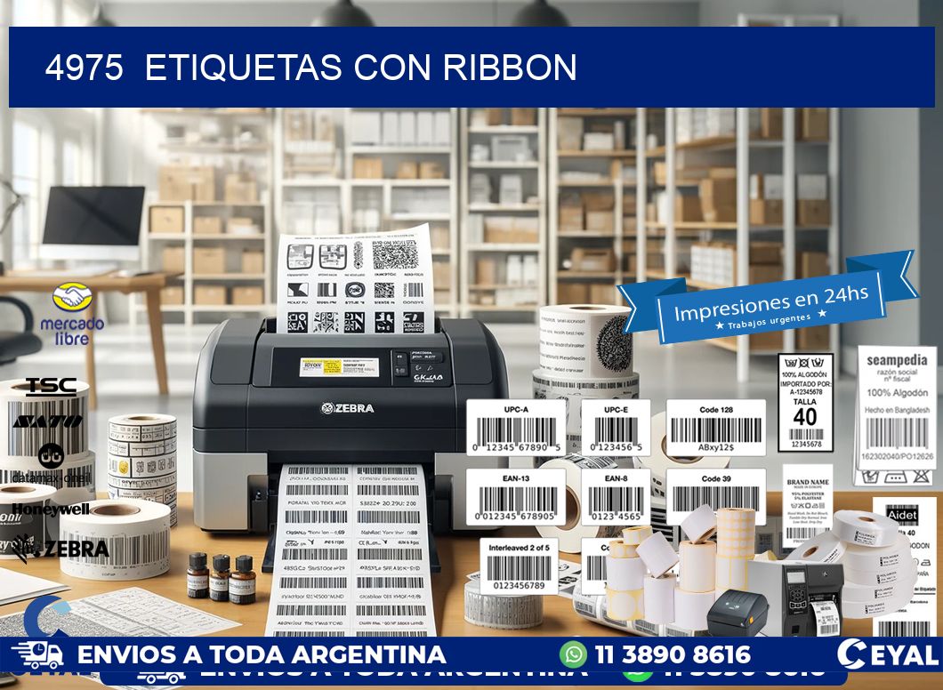 4975  ETIQUETAS CON RIBBON