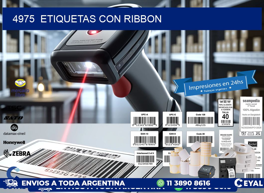 4975  ETIQUETAS CON RIBBON