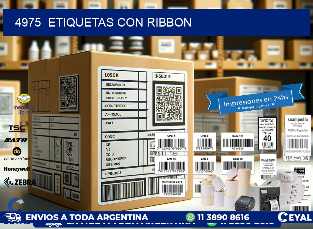 4975  ETIQUETAS CON RIBBON