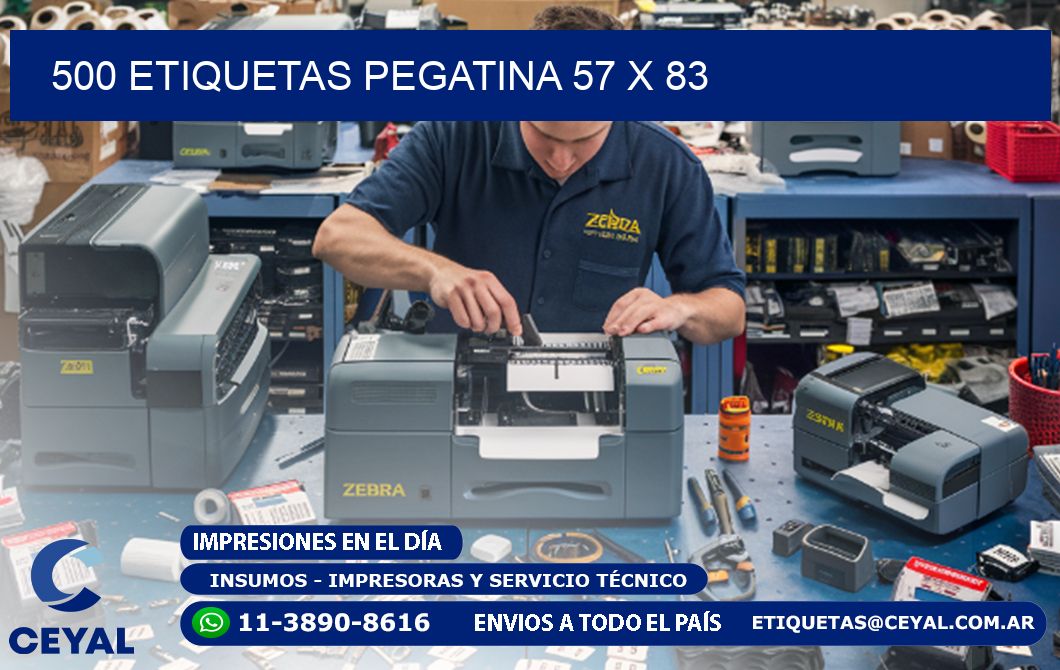 500 ETIQUETAS PEGATINA 57 x 83