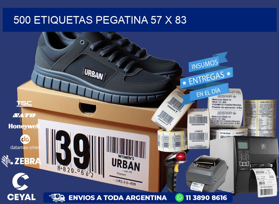 500 ETIQUETAS PEGATINA 57 x 83