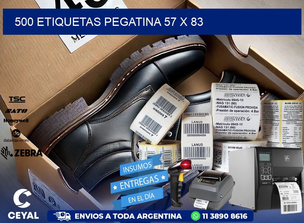 500 ETIQUETAS PEGATINA 57 x 83