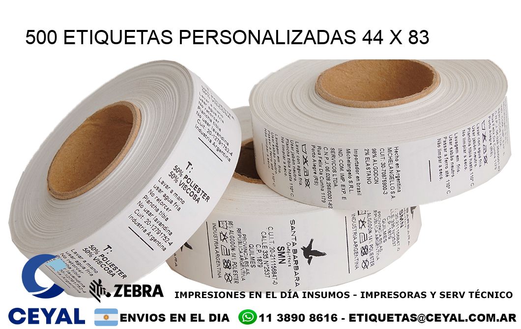 500 ETIQUETAS PERSONALIZADAS 44 x 83