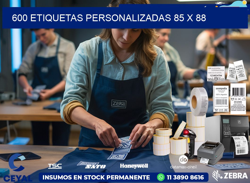 600 ETIQUETAS PERSONALIZADAS 85 x 88