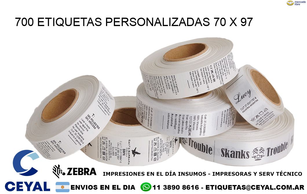 700 ETIQUETAS PERSONALIZADAS 70 x 97