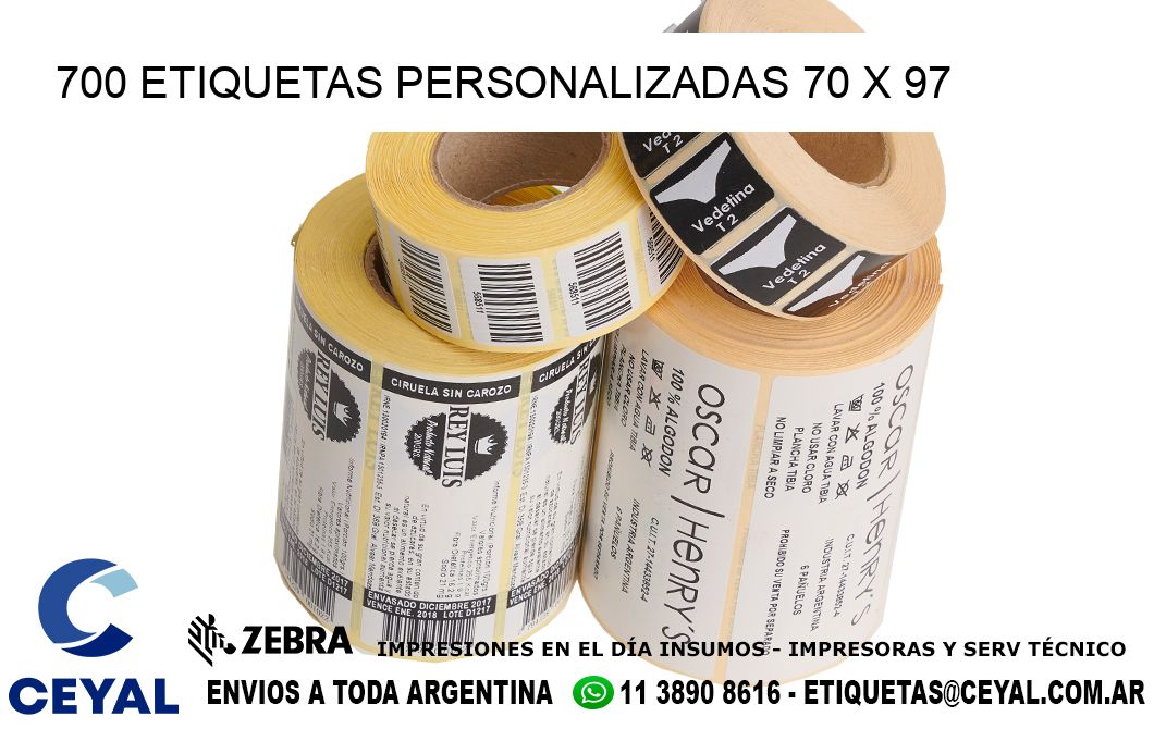 700 ETIQUETAS PERSONALIZADAS 70 x 97