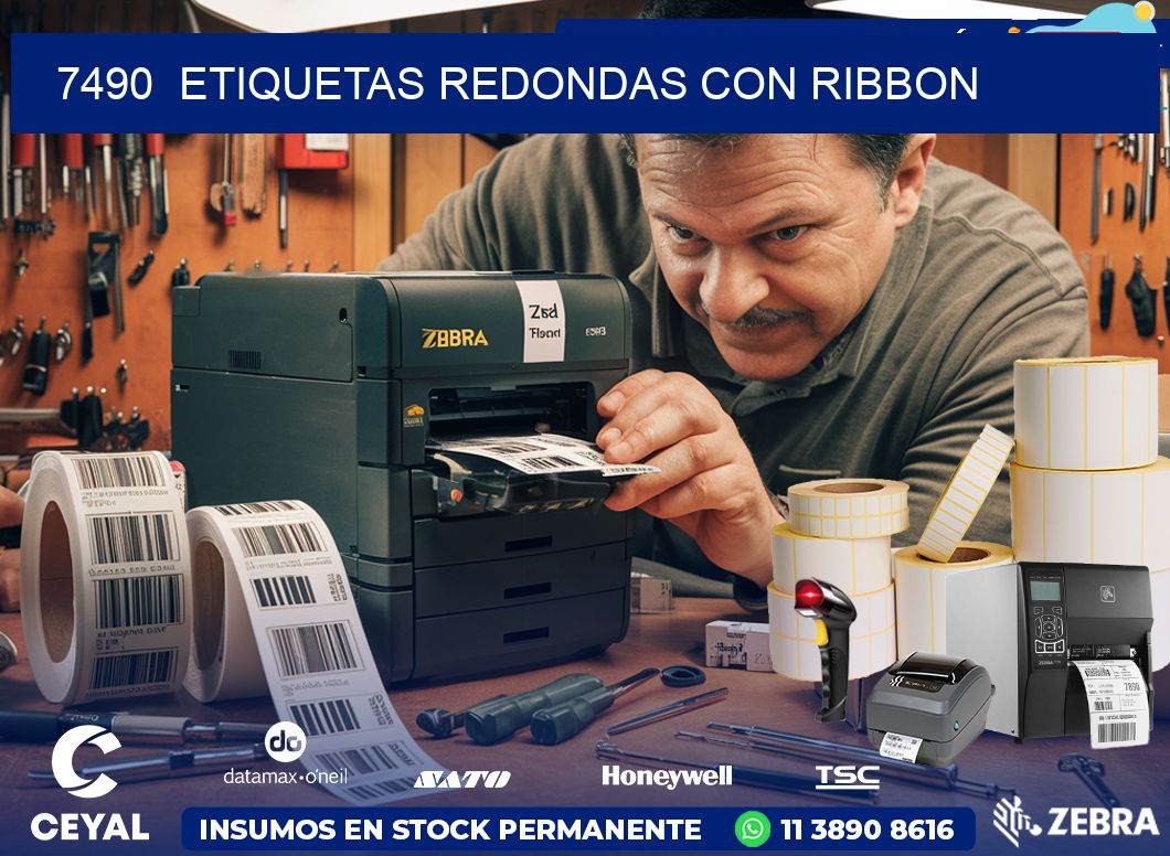 7490  ETIQUETAS REDONDAS CON RIBBON