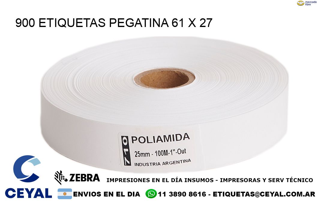 900 ETIQUETAS PEGATINA 61 x 27