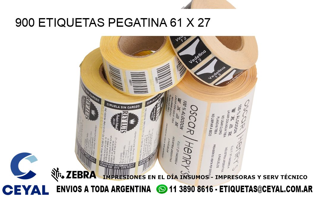 900 ETIQUETAS PEGATINA 61 x 27