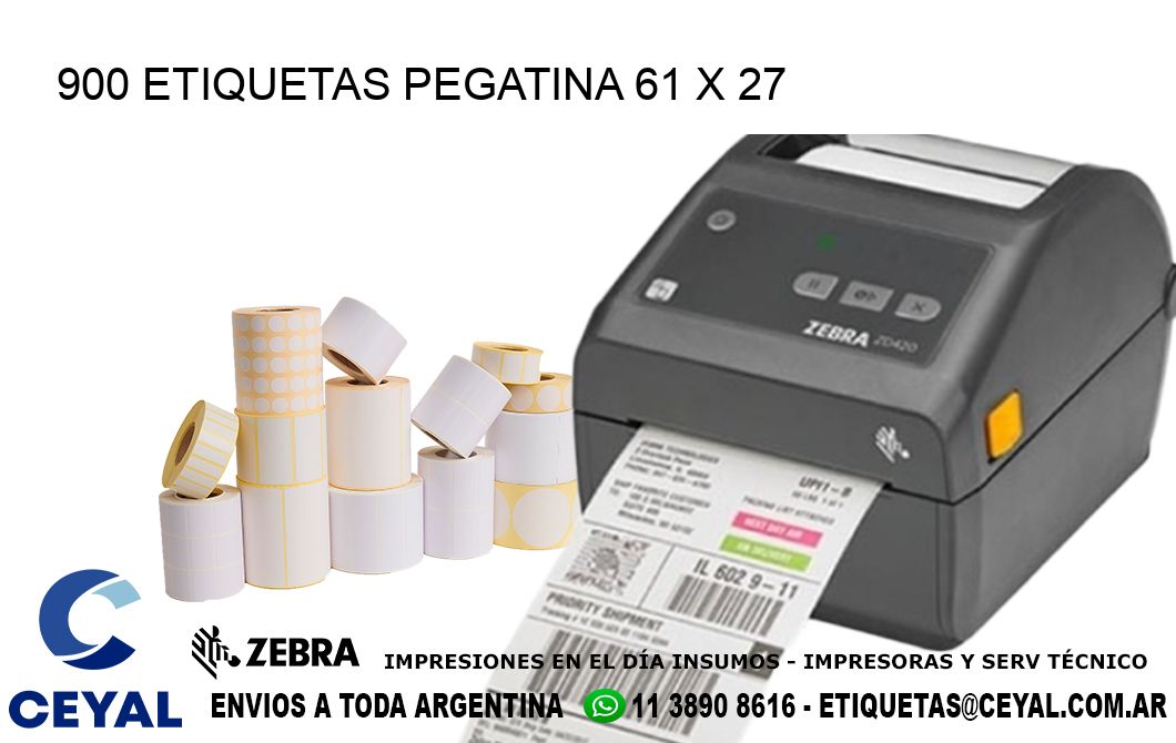 900 ETIQUETAS PEGATINA 61 x 27