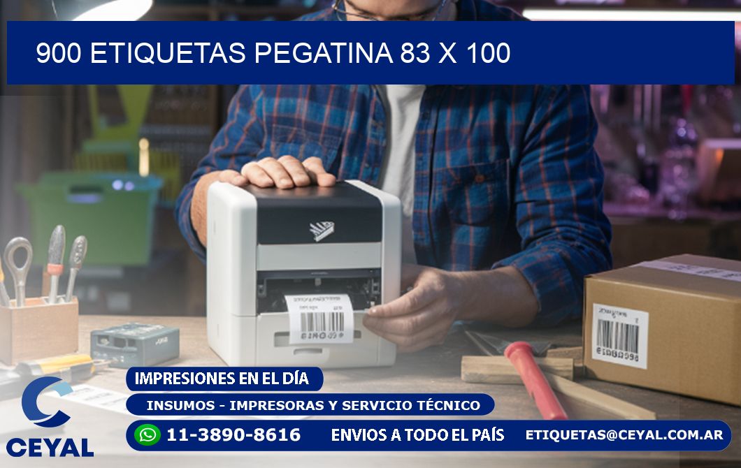 900 ETIQUETAS PEGATINA 83 x 100
