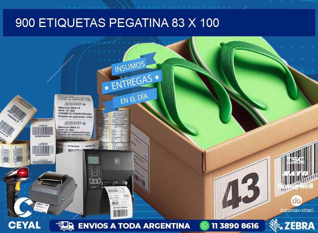 900 ETIQUETAS PEGATINA 83 x 100