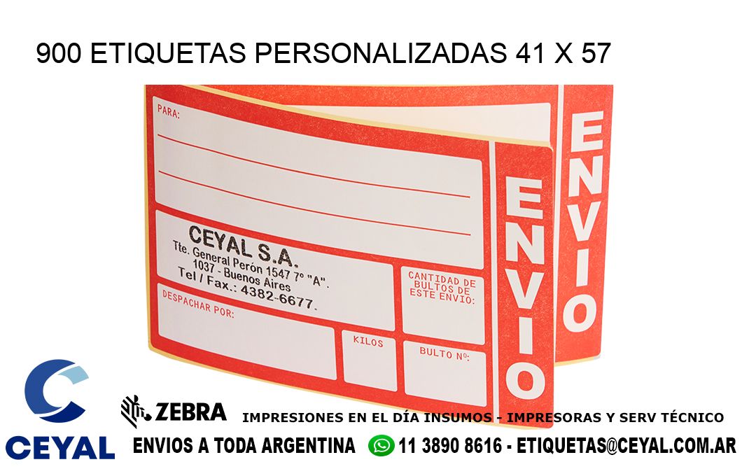 900 ETIQUETAS PERSONALIZADAS 41 x 57