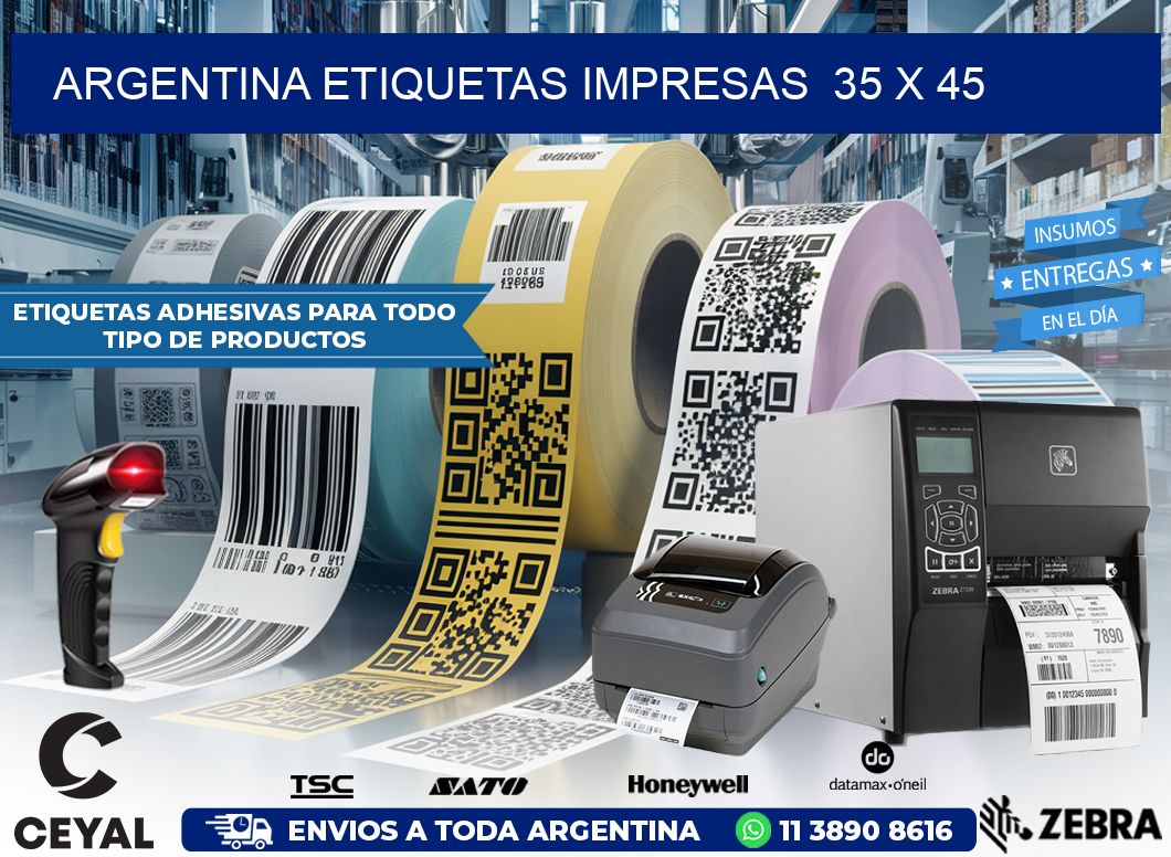 ARGENTINA ETIQUETAS IMPRESAS  35 x 45