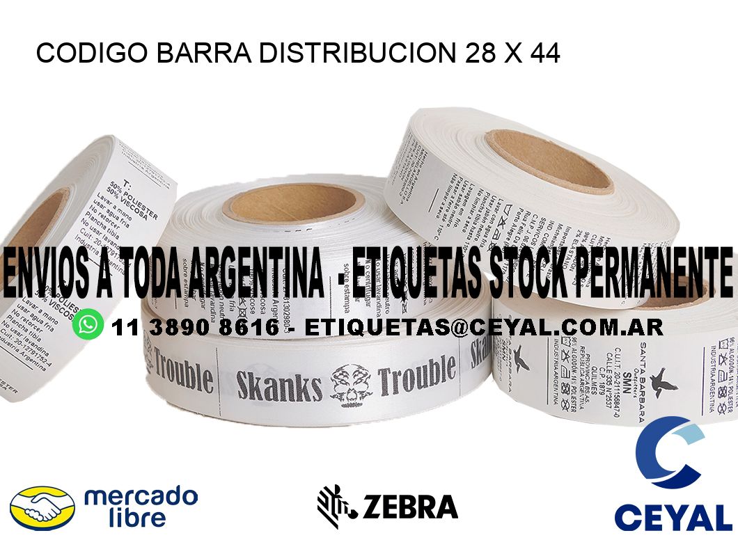 CODIGO BARRA DISTRIBUCION 28 x 44