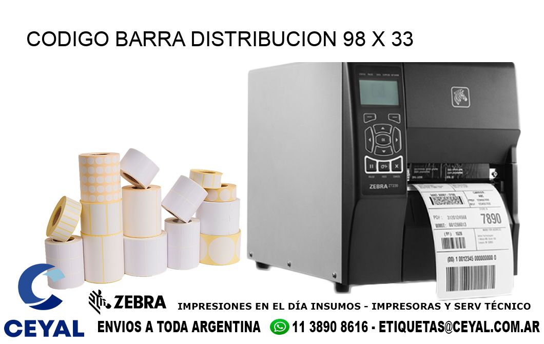 CODIGO BARRA DISTRIBUCION 98 x 33