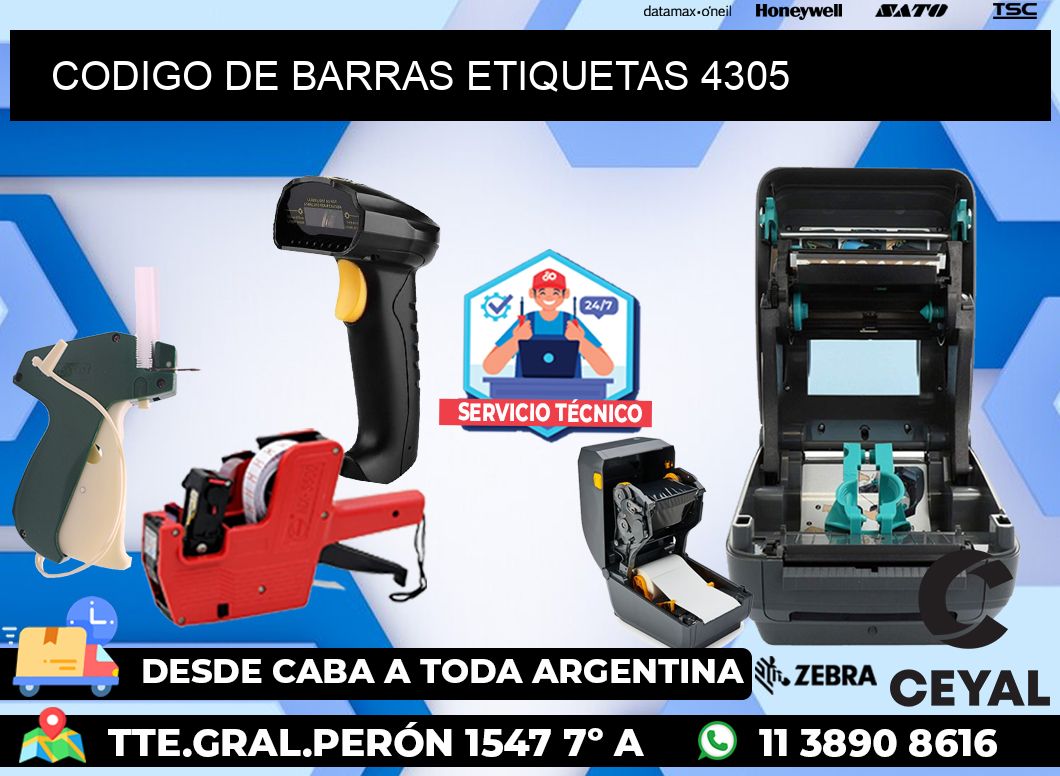 CODIGO DE BARRAS ETIQUETAS 4305