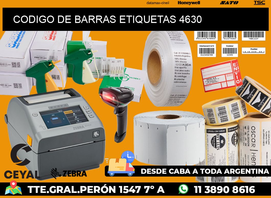 CODIGO DE BARRAS ETIQUETAS 4630