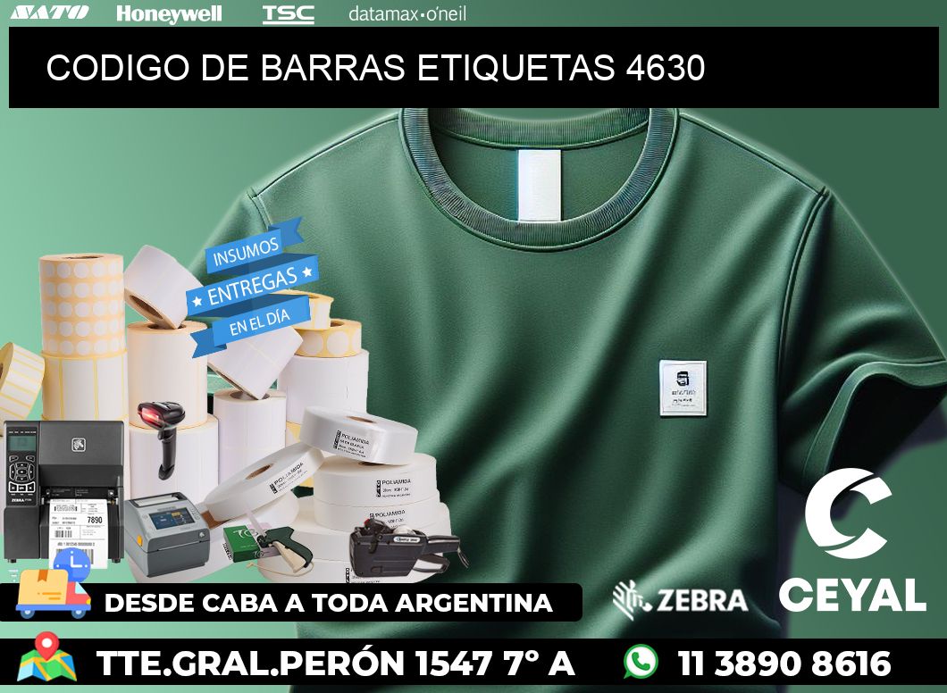CODIGO DE BARRAS ETIQUETAS 4630