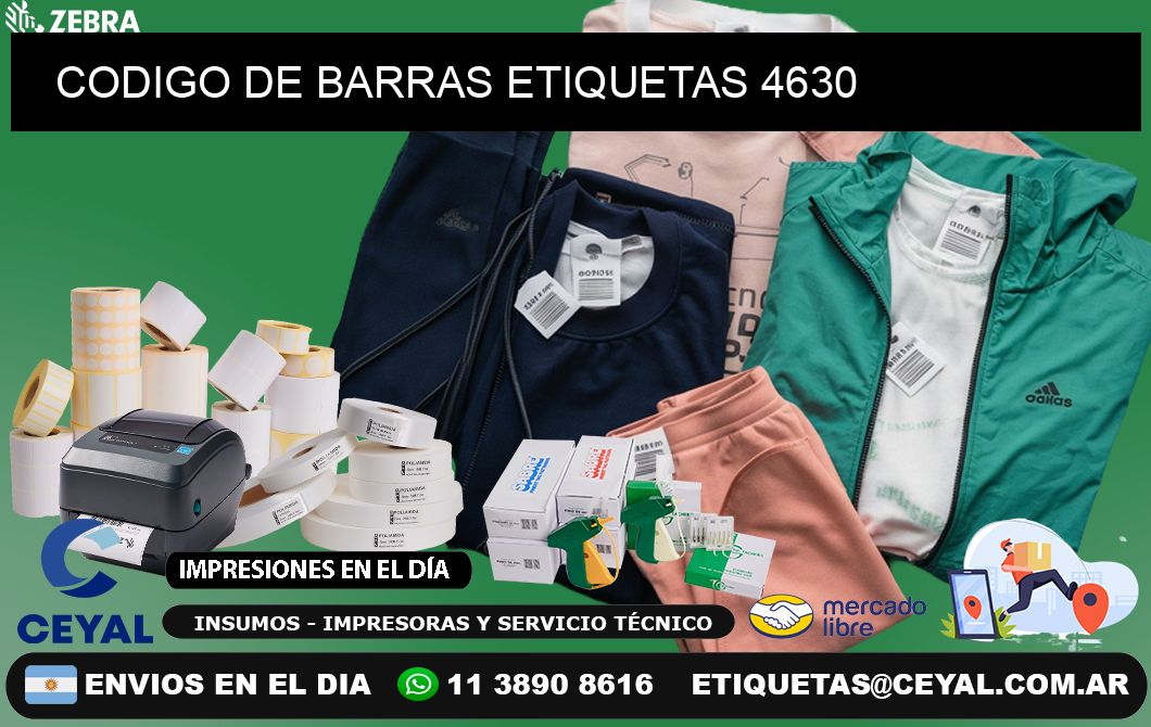 CODIGO DE BARRAS ETIQUETAS 4630