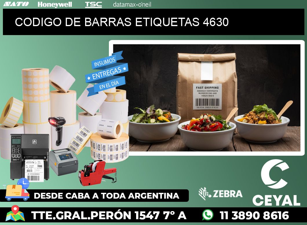 CODIGO DE BARRAS ETIQUETAS 4630