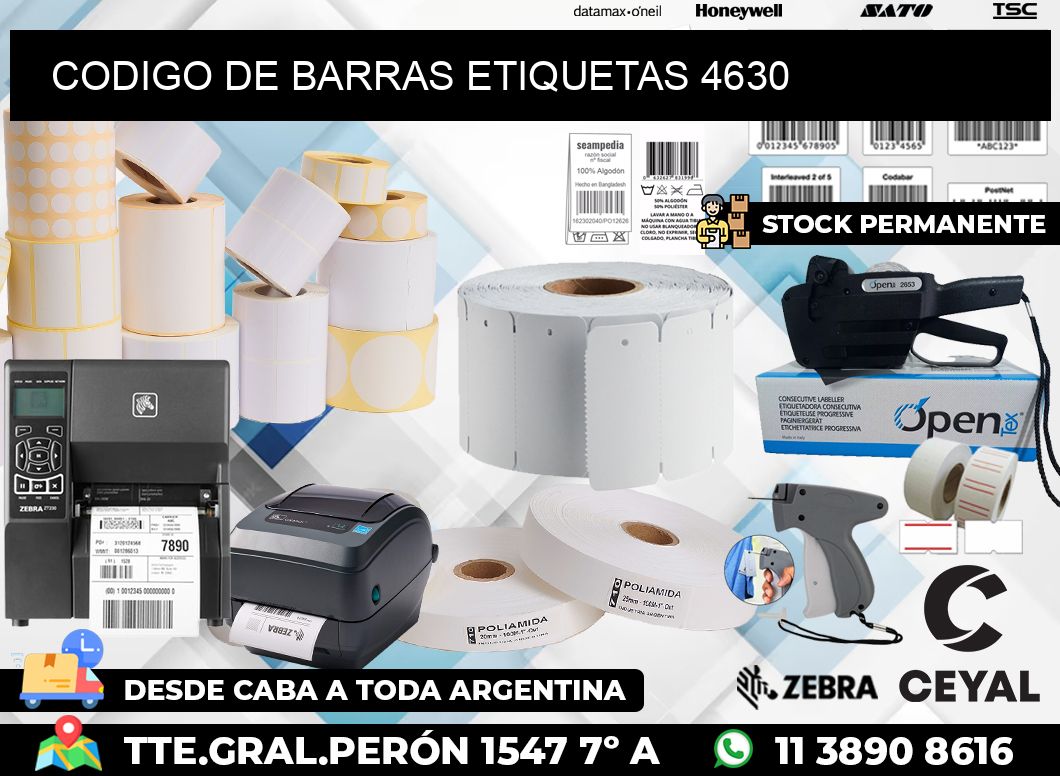 CODIGO DE BARRAS ETIQUETAS 4630