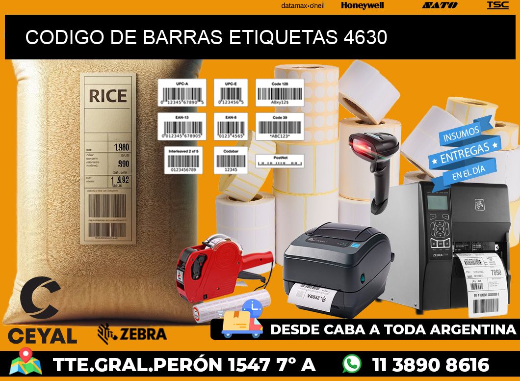 CODIGO DE BARRAS ETIQUETAS 4630