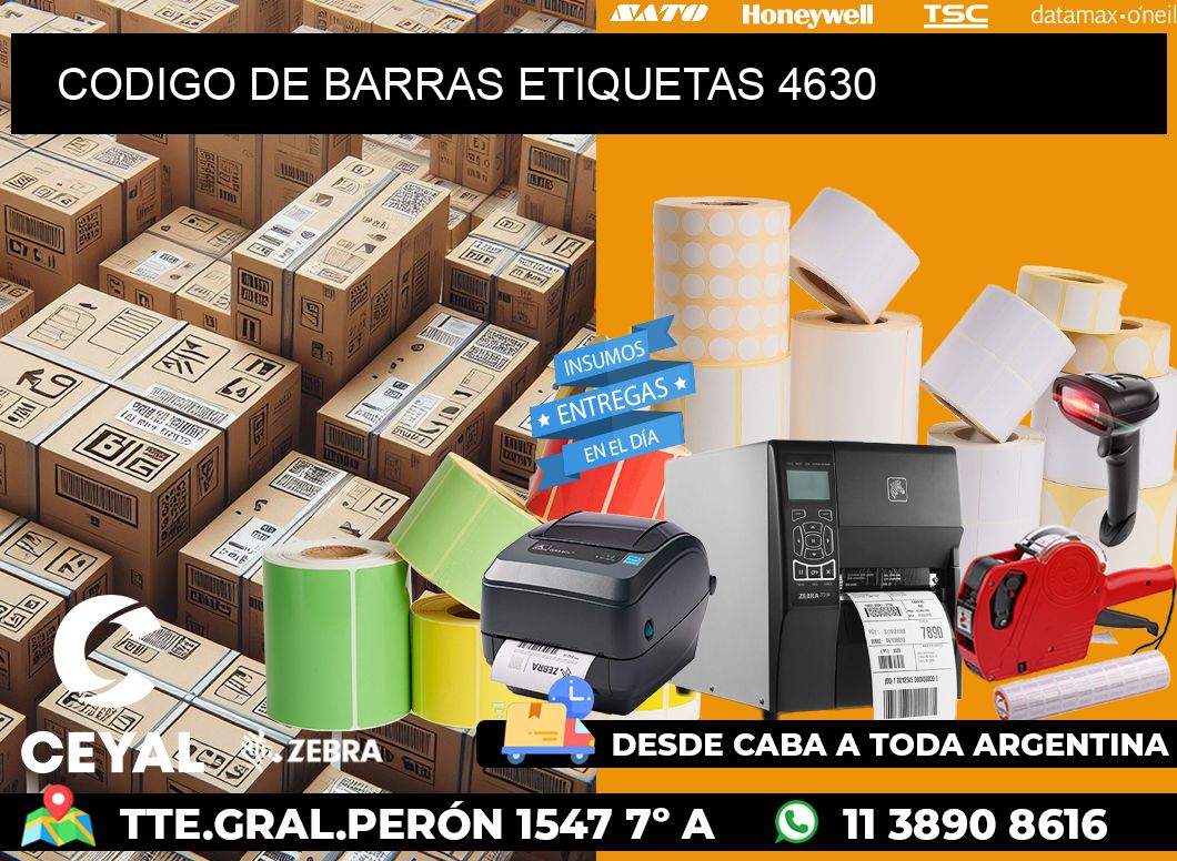 CODIGO DE BARRAS ETIQUETAS 4630
