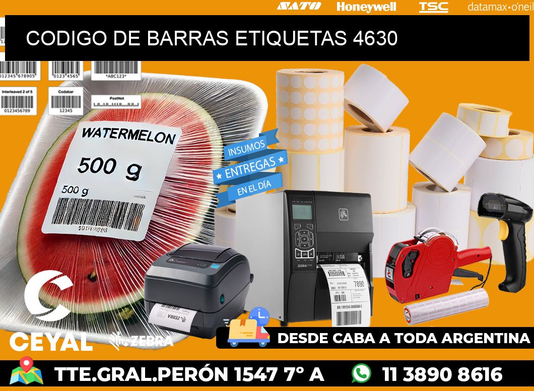 CODIGO DE BARRAS ETIQUETAS 4630