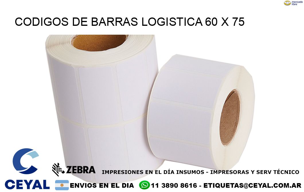 CODIGOS DE BARRAS LOGISTICA 60 x 75