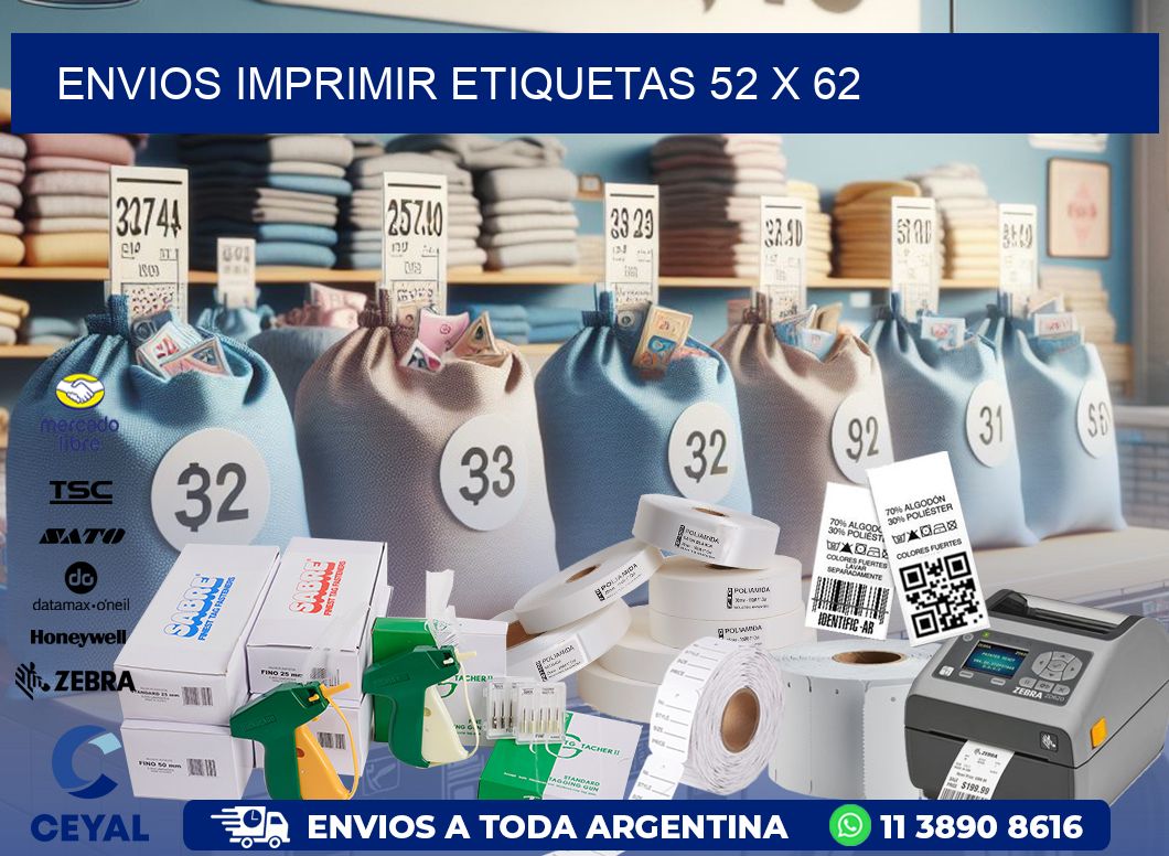 ENVIOS IMPRIMIR ETIQUETAS 52 x 62