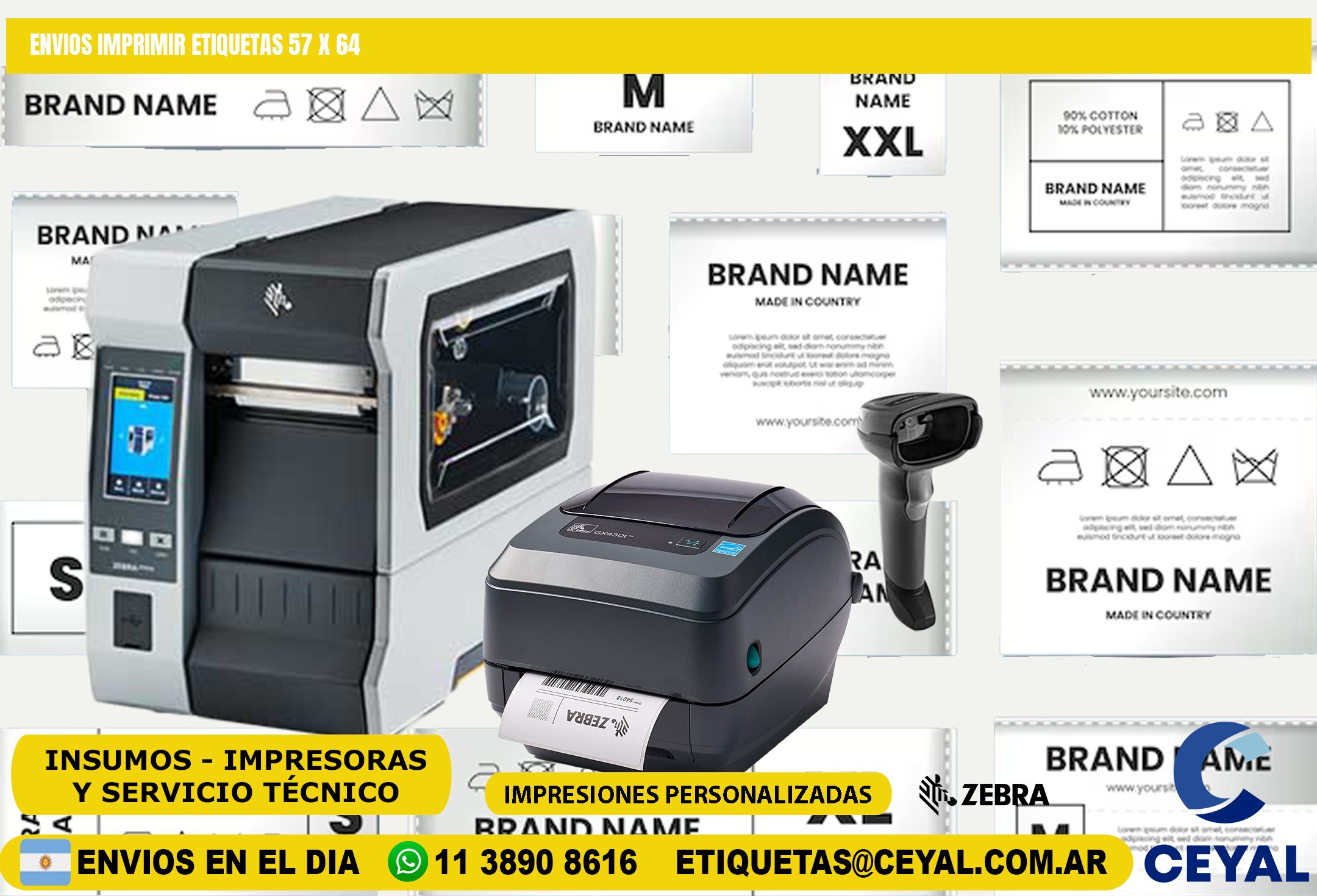 ENVIOS IMPRIMIR ETIQUETAS 57 x 64