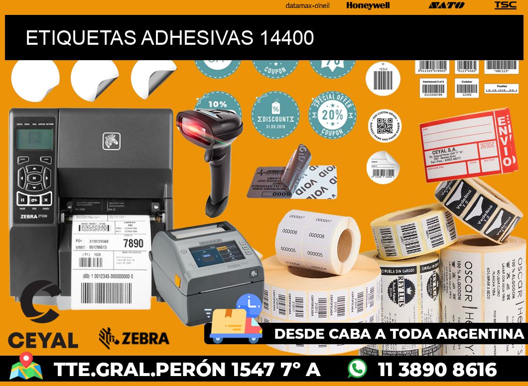 ETIQUETAS ADHESIVAS 14400