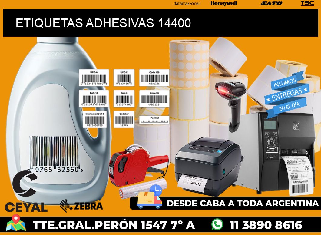 ETIQUETAS ADHESIVAS 14400