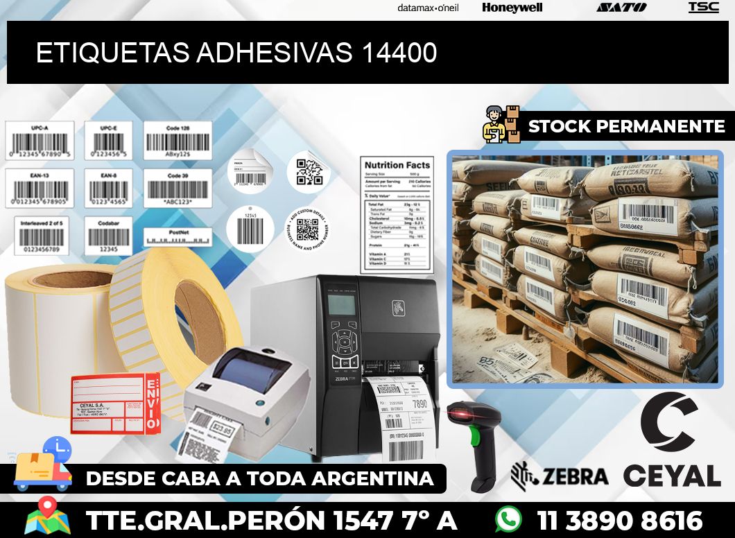 ETIQUETAS ADHESIVAS 14400