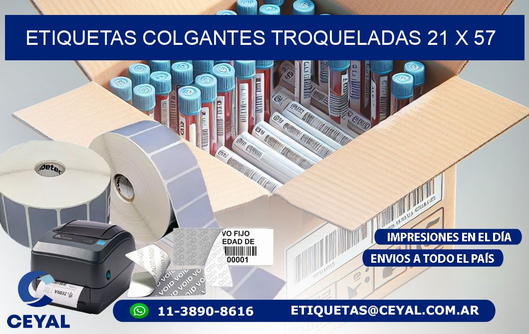 ETIQUETAS COLGANTES TROQUELADAS 21 x 57