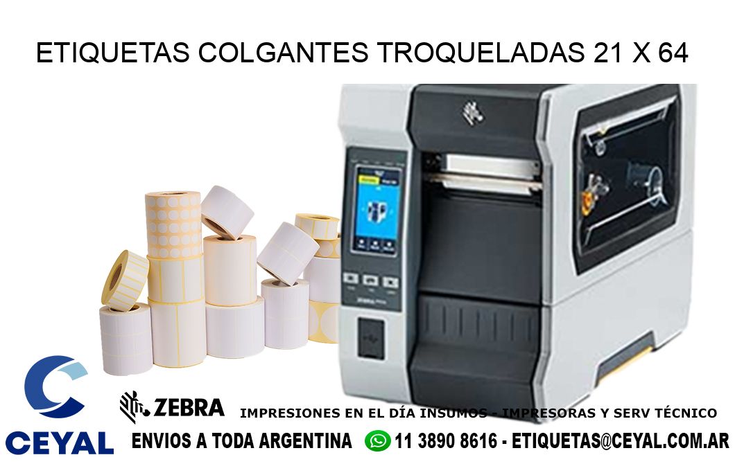 ETIQUETAS COLGANTES TROQUELADAS 21 x 64