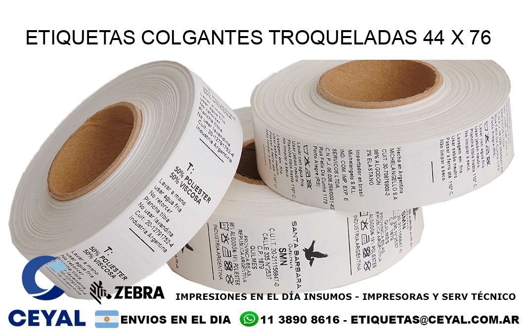 ETIQUETAS COLGANTES TROQUELADAS 44 x 76