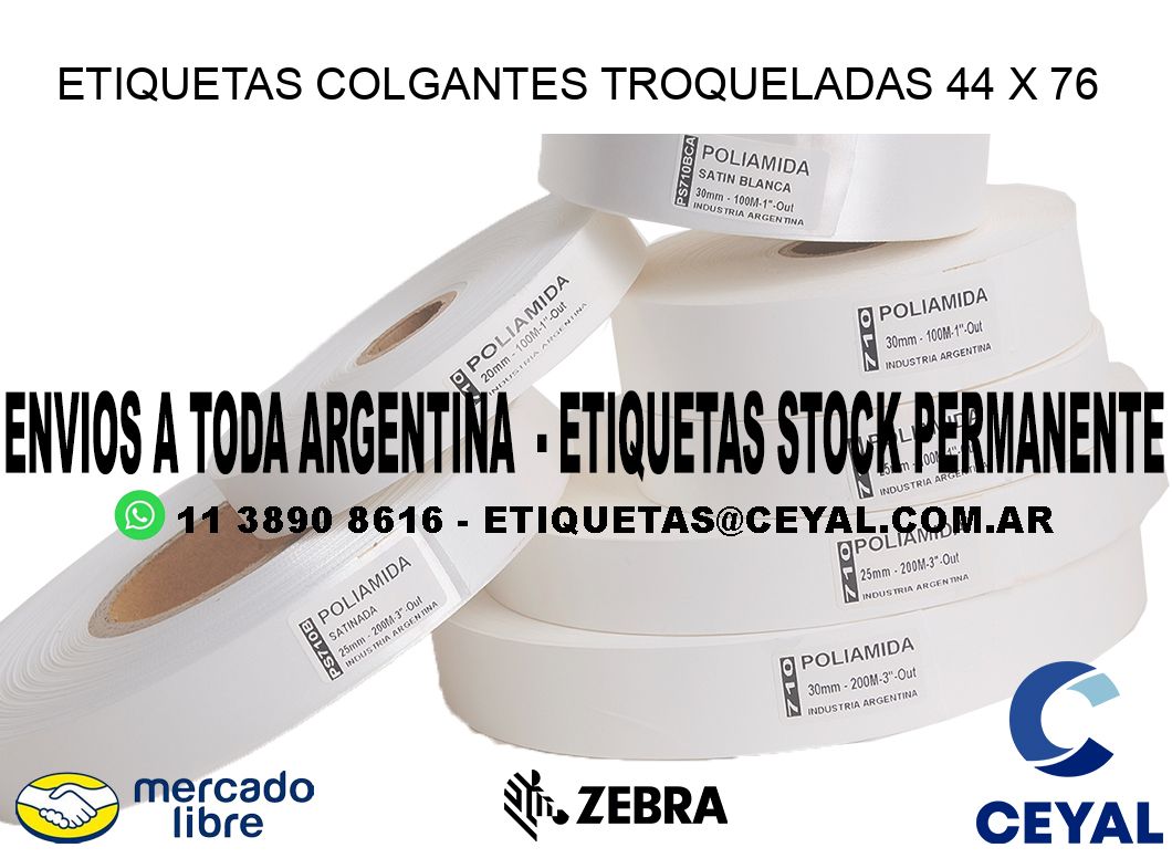 ETIQUETAS COLGANTES TROQUELADAS 44 x 76