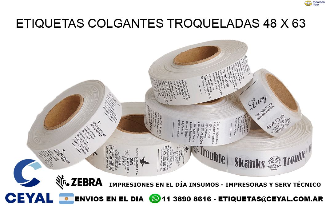 ETIQUETAS COLGANTES TROQUELADAS 48 x 63