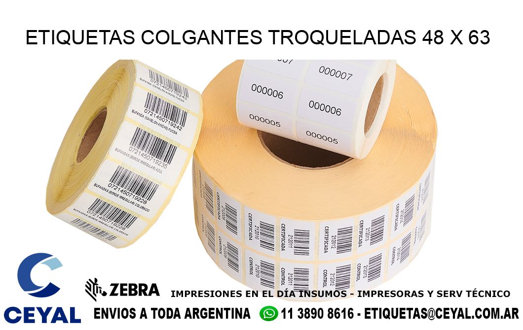 ETIQUETAS COLGANTES TROQUELADAS 48 x 63