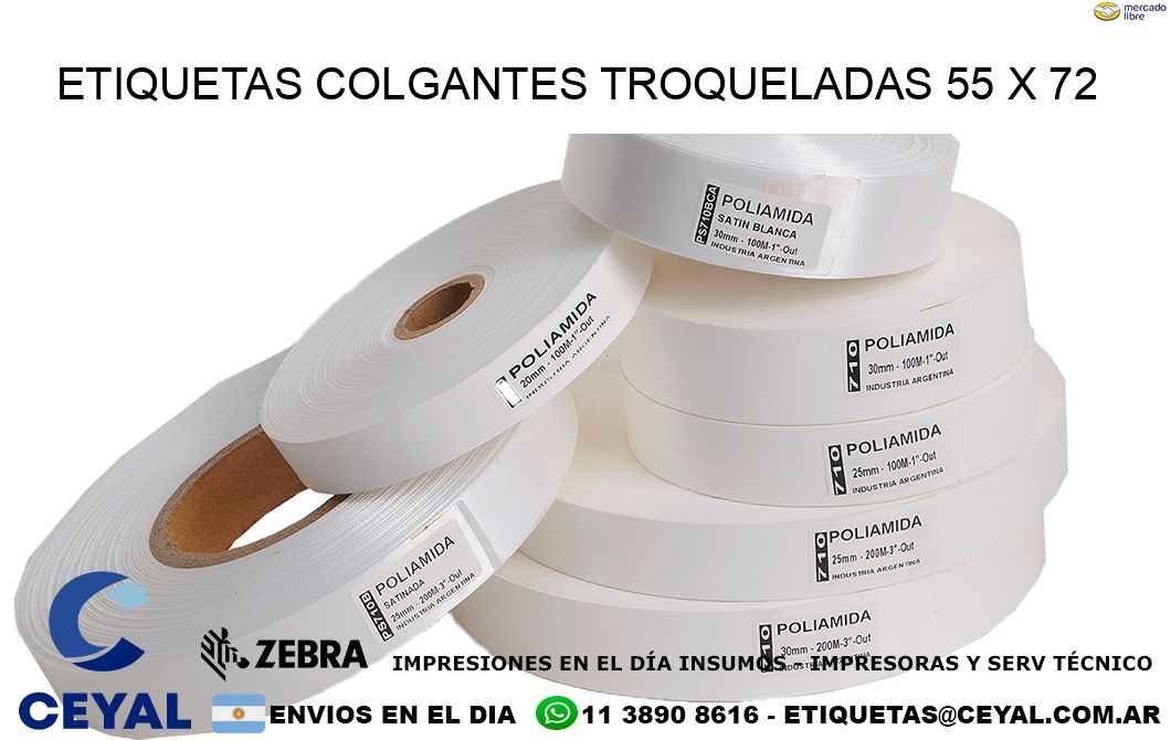 ETIQUETAS COLGANTES TROQUELADAS 55 x 72